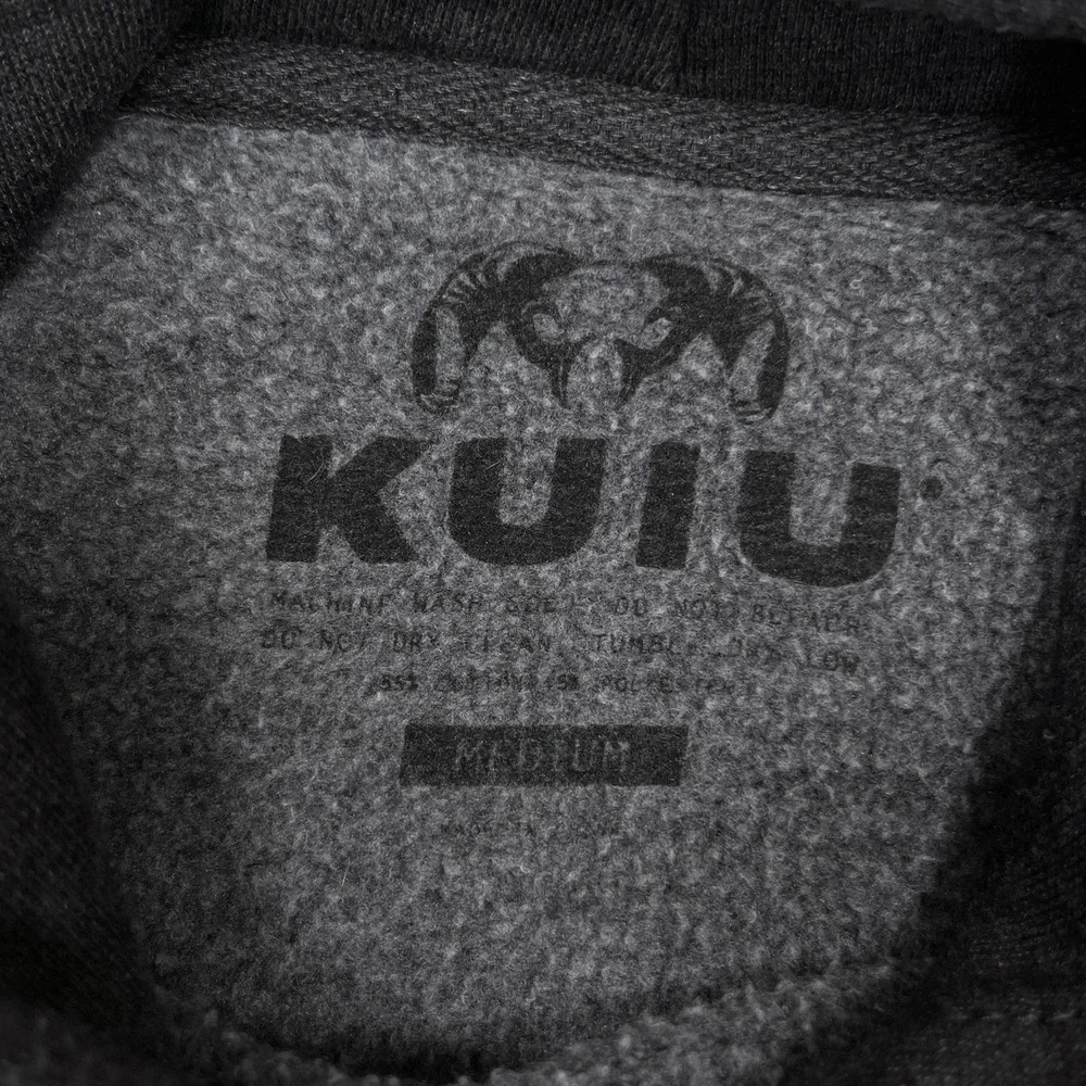 Kuiu Ultralight Hunting Hoodie Mens Medium M Charcoal Gray Pullover Drawstring - Picture 9 of 13